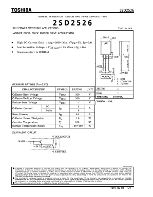 D2526 Datasheet PDF Toshiba