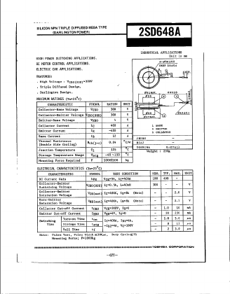 2SD648A Datasheet PDF Toshiba