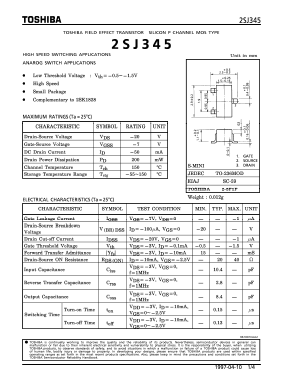 2SJ345 Datasheet PDF Toshiba