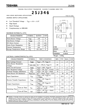 2SJ346 Datasheet PDF Toshiba