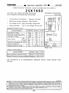 2SK1602 Datasheet PDF Toshiba