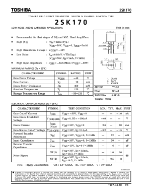 K170 Datasheet PDF Toshiba