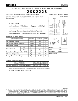 2SK2229 Datasheet PDF Toshiba