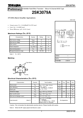 2SK3079A Datasheet PDF Toshiba