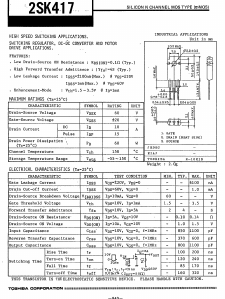 K417 Datasheet PDF Toshiba