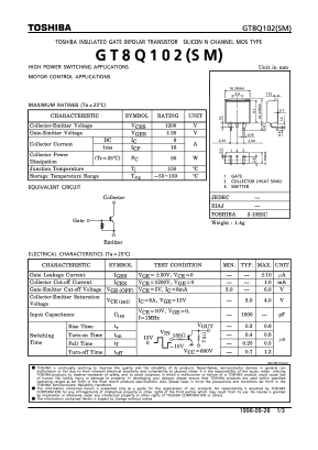 GT8Q102SM Datasheet PDF Toshiba