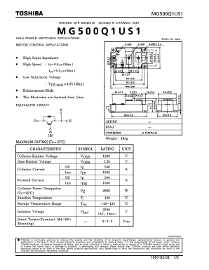 MG500Q1US1 Datasheet PDF Toshiba