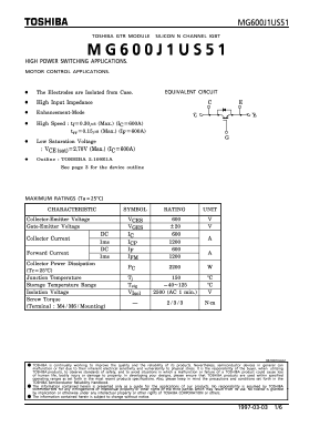 MG600J1US51 Datasheet PDF Toshiba