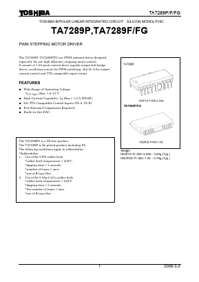 TA7289FG Datasheet PDF Toshiba
