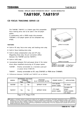 TA8191F Datasheet PDF Toshiba