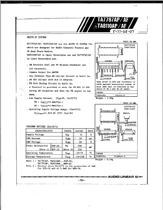 TA7787AF Datasheet PDF Toshiba