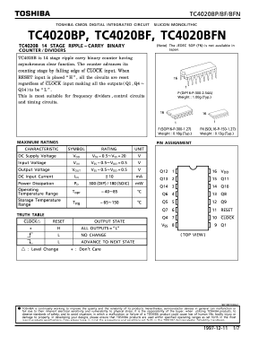 TC4020BP Datasheet PDF Toshiba