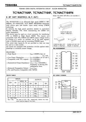 TC74ACT164F Datasheet PDF Toshiba