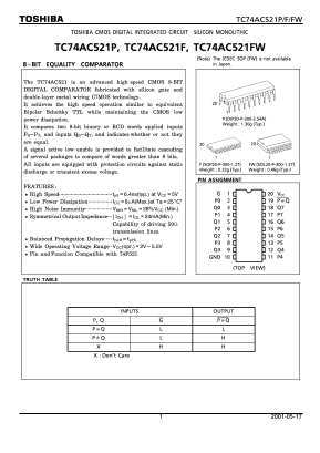 TC74AC521F Datasheet PDF Toshiba