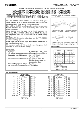 TC74ACT541P Datasheet PDF Toshiba