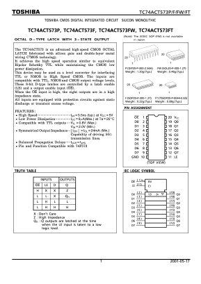 TC74ACT573FT Datasheet PDF Toshiba