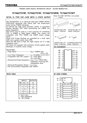 TC74ACT574F_01 Datasheet PDF Toshiba
