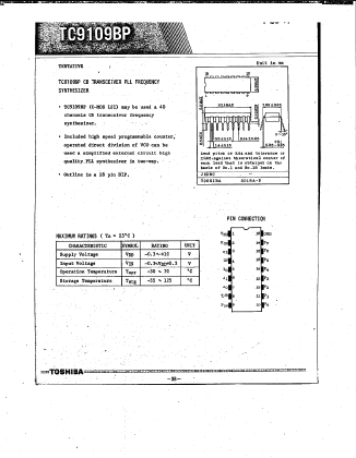 TC9109BP Datasheet PDF Toshiba