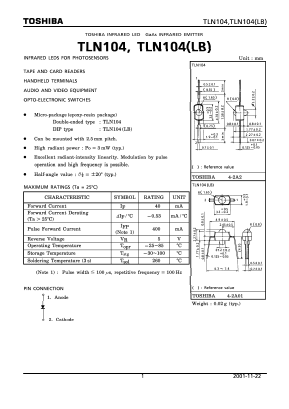 TLN104 Datasheet PDF Toshiba