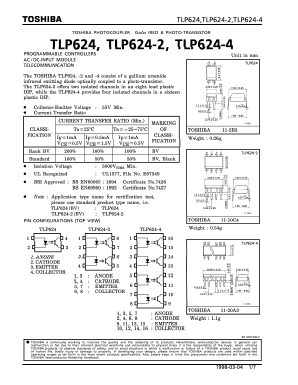 TLP624BV-4 Datasheet PDF Toshiba