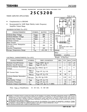 2SC5200-OQ Datasheet PDF Toshiba
