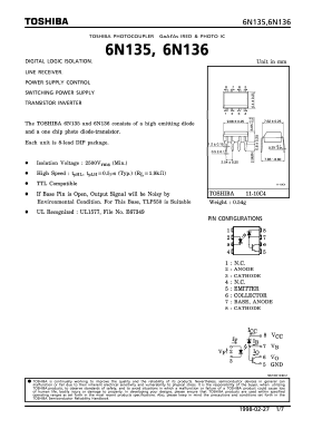 6N135 Datasheet PDF Toshiba