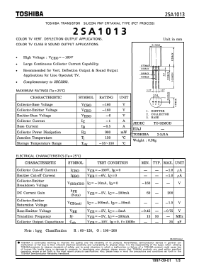 A1013 Datasheet PDF Toshiba
