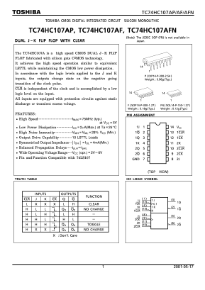 TC74HC107AF Datasheet PDF Toshiba