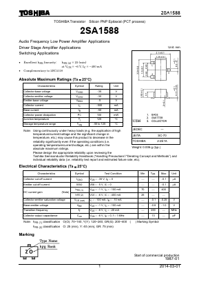 2SA1588-GR,LF Datasheet PDF Toshiba