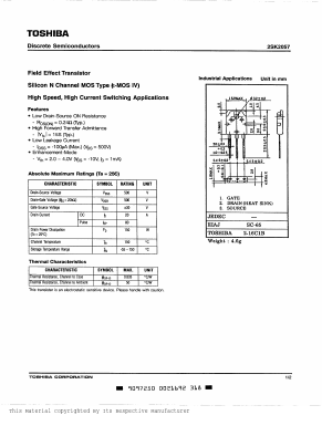 K2057 Datasheet PDF Toshiba