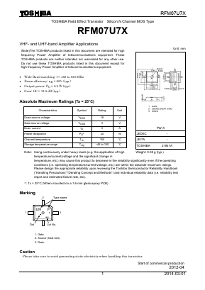 RFM07U7X Datasheet PDF Toshiba