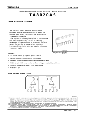 TA8020AS Datasheet PDF Toshiba