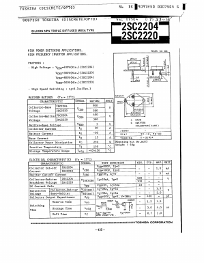 2SC2204 Datasheet PDF Toshiba
