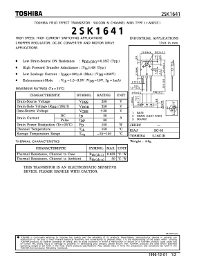 K1641 Datasheet PDF Toshiba