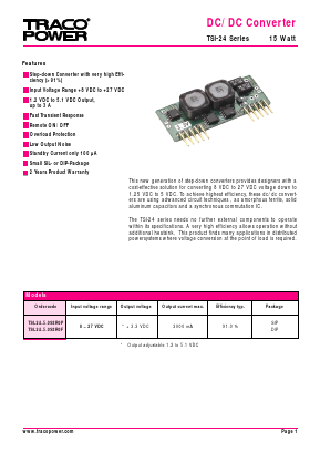 TSI-24-5.0S3R0F Datasheet PDF Traco Power