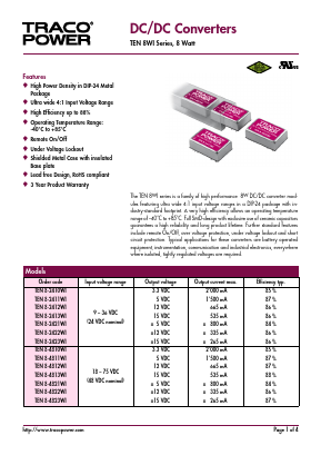 TEN8-2410WI Datasheet PDF Traco Power