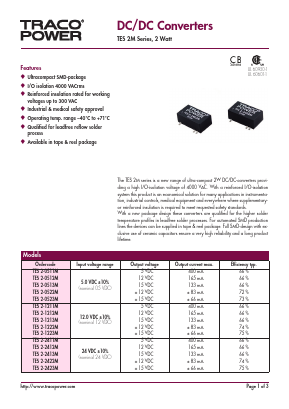 TES2-1223M Datasheet PDF Traco Power