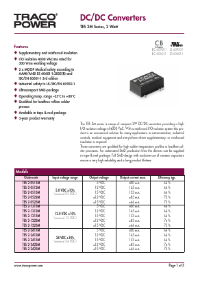 TES2-1223M Datasheet PDF Traco Power