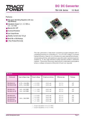 TSI10N-2410D Datasheet PDF Traco Power