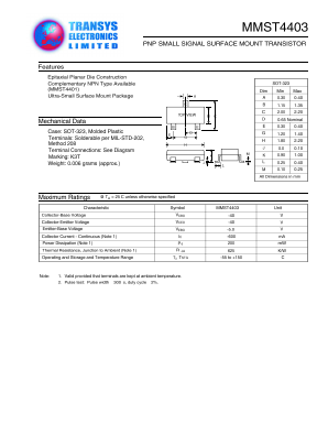 MMST4403 Datasheet PDF Transys Electronics Limited