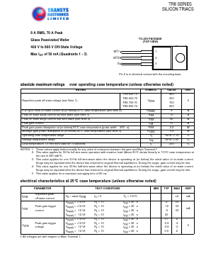 TR8 Datasheet PDF Transys Electronics Limited