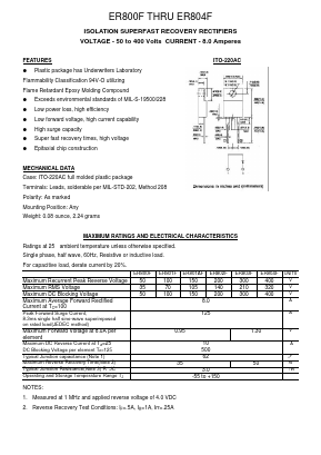 ER802F Datasheet PDF Transys Electronics