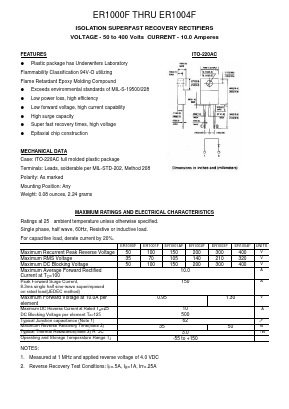 ER1004F Datasheet PDF Transys Electronics