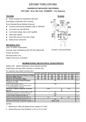 ER1004 Datasheet PDF Transys Electronics