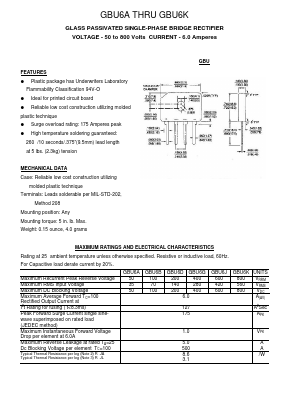 GBU6K Datasheet PDF Transys Electronics