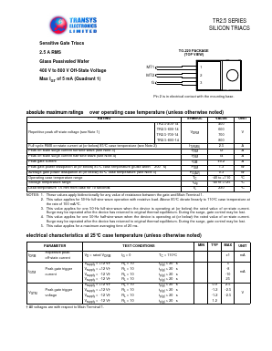 TR2.5-700-14 Datasheet PDF Transys Electronics