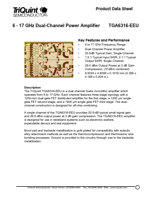 TGA6316-EEU Datasheet PDF TriQuint Semiconductor