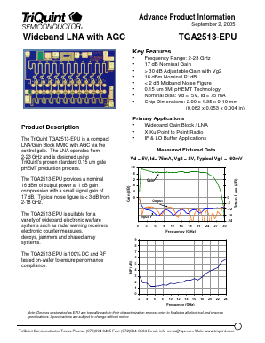 TGA2513-EPU Datasheet PDF TriQuint Semiconductor