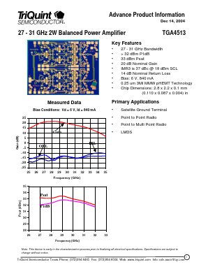 TGA4513 Datasheet PDF TriQuint Semiconductor