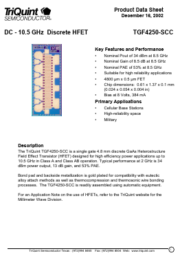 TGF4250 Datasheet PDF TriQuint Semiconductor